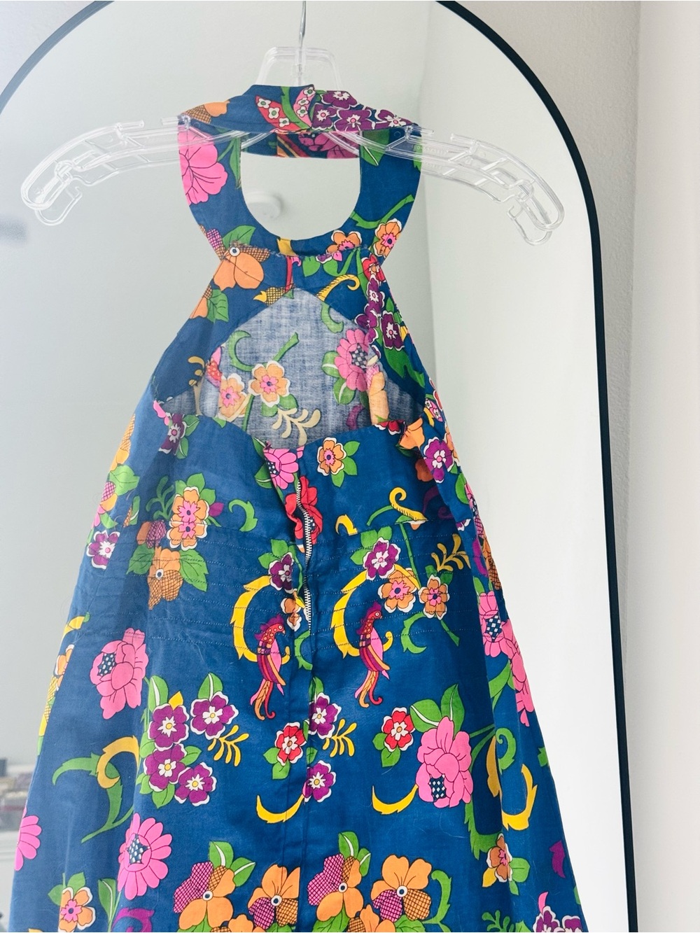 Vintage 60s Colorful Psychedelic Mod Floral Print Summer Maxi Dress - Picture 5 of 5